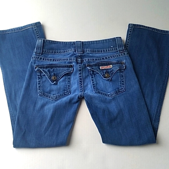 Womens Hudson  Bootcut Triangle Flap Pocket Low Rise Jeans 25 - Picture 4 of 6